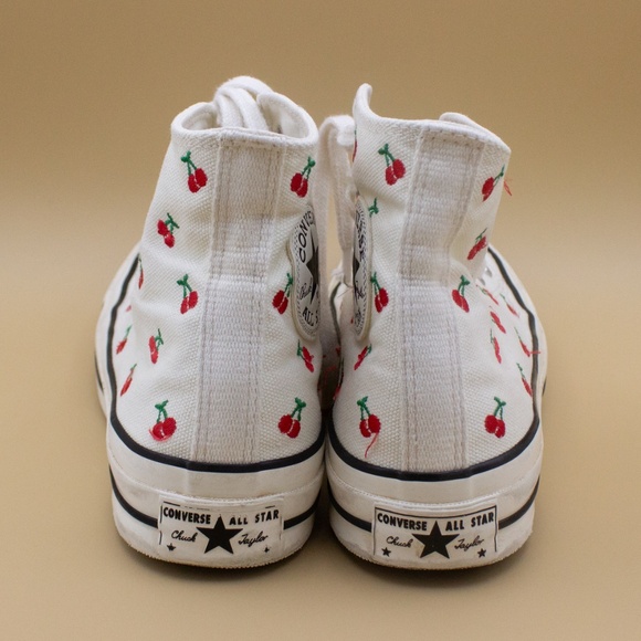 Converse All Star Embroidered Cherry Hightops Shoes Women's Size 7.5 - Picture 4 of 8